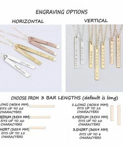 Onlineamericanstore Custom Name Accessories Personalized Gift For Mom, Mothers Necklace, Kids Name Necklace, Vertical Bar Necklace, Custom Name Bridesmaids Necklace, Mothers Day Gift