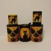 The American Store Set Of 5 Halloween Buckets Tin Cans Upcycled Tin Cans Set Of 5 Halloween Decor Tin Cans Horror Table Decor Black Cat Decor Fall Decorations Halloween Decorations
