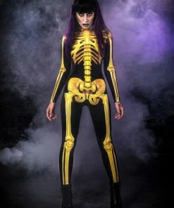 Online American Store Halloween Women Costumes Golden Skeleton Costume, Skeleton Bodysuit, Wonder Woman Costume, Skeleton Catsuit Women, Sexy Halloween Costume, Game Of Thrones Costume