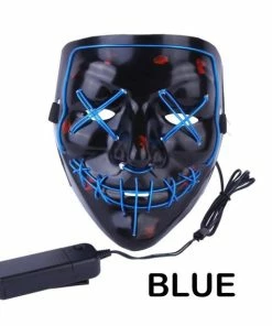 Onlineamericanstore Light Up, LED Mask - Glow In Dark Stitched Hand Made (Halloween, EDM, Cosplay, Rave, Party, Movie) Free Shipping.