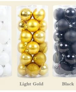 Onlineamericanstore 24pc 4cm Christmas Baubles | Christmas Tree Decoration | Basic Clear Plastic Sphere Baubles | Christmas Decor Christmas Decorations