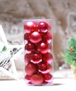 Onlineamericanstore 24pc 4cm Christmas Baubles | Christmas Tree Decoration | Basic Clear Plastic Sphere Baubles | Christmas Decor Christmas Decorations