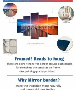 CanvasPeopleDecor Large Framed American Flag Rustic Canvas Print Wall Art Home Decor Five Piece