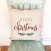 Onlineamericanstore Merry Christmas Pillow Cover - Christmas Decor - Christmas Decorations - Merry Christmas Farmhouse Decor - Farmhouse Pillow Rustic Christmas