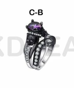 Onlineamericanstore Halloween Jewelry Skull Ring Set - Black Charm Ring, Cubic Zirconia Ring Set, Free Shipping. 16 Onlineamericanstore Halloween Jewelry Skull Ring Set - Black Charm Ring, Cubic Zirconia Ring Set, Free Shipping.