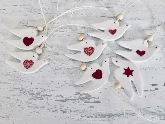 Onlineamericanstore Dove Ornaments,Swedish Christmas Decorations, Bird Ornaments, Scandinavian Christmas,Christmas Napkin Rings,Christmas Napkin Ties 6 Onlineamericanstore Dove Ornaments,Swedish Christmas Decorations, Bird Ornaments, Scandinavian Christmas,Christmas Napkin Rings,Christmas Napkin Ties