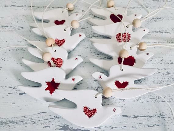 Onlineamericanstore Dove Ornaments,Swedish Christmas Decorations, Bird Ornaments, Scandinavian Christmas,Christmas Napkin Rings,Christmas Napkin Ties 4 Onlineamericanstore Dove Ornaments,Swedish Christmas Decorations, Bird Ornaments, Scandinavian Christmas,Christmas Napkin Rings,Christmas Napkin Ties
