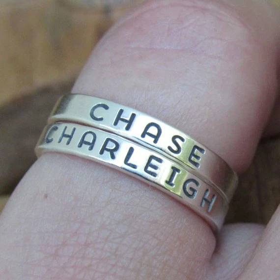 Onlineamericanstore Custom Name Ring, Ring With Names, Personalized Ring, Stacking Name Ring, Sterling Silver Ring, Mom Ring, Silver Ring 11 Onlineamericanstore Custom Name Ring, Ring With Names, Personalized Ring, Stacking Name Ring, Sterling Silver Ring, Mom Ring, Silver Ring