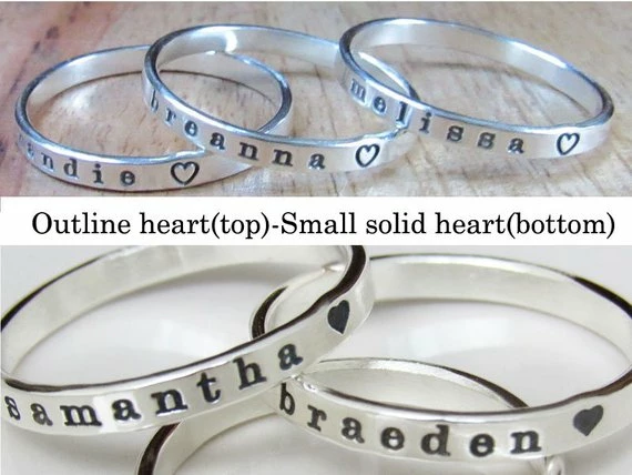 Onlineamericanstore Custom Name Ring, Ring With Names, Personalized Ring, Stacking Name Ring, Sterling Silver Ring, Mom Ring, Silver Ring 8 Onlineamericanstore Custom Name Ring, Ring With Names, Personalized Ring, Stacking Name Ring, Sterling Silver Ring, Mom Ring, Silver Ring