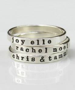 Onlineamericanstore Custom Name Ring, Ring With Names, Personalized Ring, Stacking Name Ring, Sterling Silver Ring, Mom Ring, Silver Ring 14 Onlineamericanstore Custom Name Ring, Ring With Names, Personalized Ring, Stacking Name Ring, Sterling Silver Ring, Mom Ring, Silver Ring
