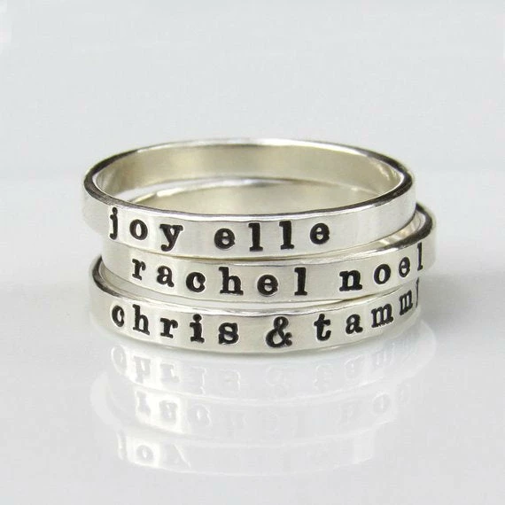 Onlineamericanstore Custom Name Ring, Ring With Names, Personalized Ring, Stacking Name Ring, Sterling Silver Ring, Mom Ring, Silver Ring 5 Onlineamericanstore Custom Name Ring, Ring With Names, Personalized Ring, Stacking Name Ring, Sterling Silver Ring, Mom Ring, Silver Ring