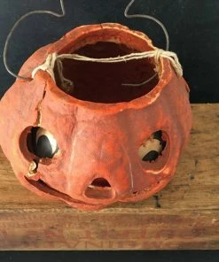 The American Store Antique Halloween Jack-o-lantern~pressed Paper Pulp ~1920s Original Paper Insert~ From MilkweedVintageHome