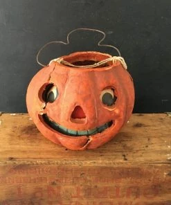 The American Store Antique Halloween Jack-o-lantern~pressed Paper Pulp ~1920s Original Paper Insert~ From MilkweedVintageHome