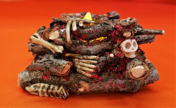 OldRaven Real Log Witch Fire, Halloween Prop, Miniature Log Fire, Halloween Decorative Fire, Tea Light, Flickering Log Flame, Creepy Display Decor 4 OldRaven Real Log Witch Fire, Halloween Prop, Miniature Log Fire, Halloween Decorative Fire, Tea Light, Flickering Log Flame, Creepy Display Decor