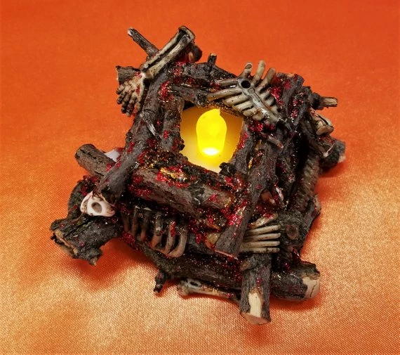 OldRaven Real Log Witch Fire, Halloween Prop, Miniature Log Fire, Halloween Decorative Fire, Tea Light, Flickering Log Flame, Creepy Display Decor 7 OldRaven Real Log Witch Fire, Halloween Prop, Miniature Log Fire, Halloween Decorative Fire, Tea Light, Flickering Log Flame, Creepy Display Decor