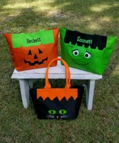 FletcherBayMonograms Halloween Bag, Trick Or Treat Bag, Frankenstein Bag, Pumpkin Bag, Girls Halloween Bag, Boys Halloween Bag, Halloween Tote, SHIPPING INCLUDED Halloween Gift Collection