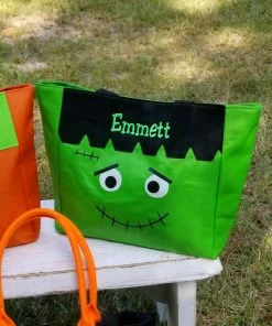 FletcherBayMonograms Halloween Bag, Trick Or Treat Bag, Frankenstein Bag, Pumpkin Bag, Girls Halloween Bag, Boys Halloween Bag, Halloween Tote, SHIPPING INCLUDED Halloween Gift Collection