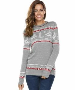 Onlineamericanstore Ugly Christmas Sweater For Women • Funny Christmas Jumper, Sweaters Casual Long Sleeve, O Neck, Deer, Toddler Youth Adult, Winter Tops,gift Christmas Women Clothing