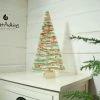 Onlineamericanstore Christmas Decorations 1 XL Glass Tree-Free UK Shipping-32cm / 12 1/2" High-green/red XL Christmas Tree Decoration Freestanding With Wooden Block
