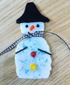 Onlineamericanstore Snowman Glass Decoration/Fridge Magnet
