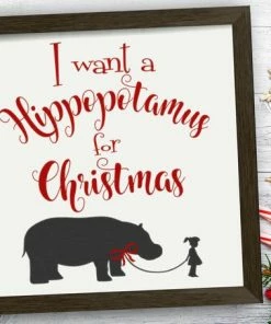 Online American Store A Hippopotamus For Christmas Decor Farmhouse Christmas Sign Vinyl Decal For Wood Sign Or Wall Decal Christmas Decal DIY Christmas Decoration Christmas Home Decor