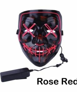 Onlineamericanstore Light Up, LED Mask - Glow In Dark Stitched Hand Made (Halloween, EDM, Cosplay, Rave, Party, Movie) Free Shipping. Halloween Prop