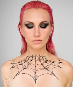 Onlineamericanstore Halloween Temporary Tekashi69 Tattoos Lace Spiderweb II Temporary Tattoo