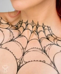 Onlineamericanstore Halloween Temporary Tekashi69 Tattoos Lace Spiderweb II Temporary Tattoo