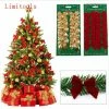 Onlineamericanstore Christmas Decorations 12PCS Pretty Bow Xmas Ornament Christmas Tree Decoration Festival Party Home Bowknots Baubles Baubles New Year Decoration