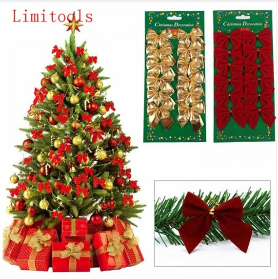 Onlineamericanstore Christmas Decorations 12PCS Pretty Bow Xmas Ornament Christmas Tree Decoration Festival Party Home Bowknots Baubles Baubles New Year Decoration 3 Onlineamericanstore Christmas Decorations 12PCS Pretty Bow Xmas Ornament Christmas Tree Decoration Festival Party Home Bowknots Baubles Baubles New Year Decoration