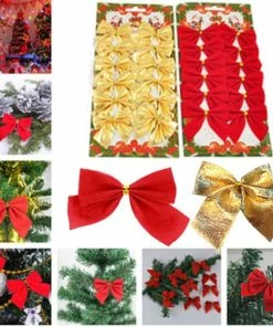Onlineamericanstore Christmas Decorations 12PCS Pretty Bow Xmas Ornament Christmas Tree Decoration Festival Party Home Bowknots Baubles Baubles New Year Decoration 11 Onlineamericanstore Christmas Decorations 12PCS Pretty Bow Xmas Ornament Christmas Tree Decoration Festival Party Home Bowknots Baubles Baubles New Year Decoration