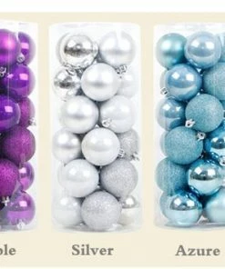 Onlineamericanstore 24pc 4cm Christmas Baubles | Christmas Tree Decoration | Basic Clear Plastic Sphere Baubles | Christmas Decor Christmas Decorations