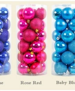 Onlineamericanstore 24pc 4cm Christmas Baubles | Christmas Tree Decoration | Basic Clear Plastic Sphere Baubles | Christmas Decor Christmas Decorations