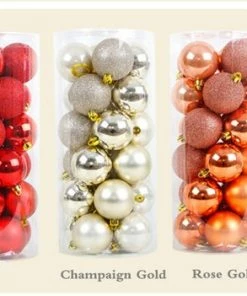Onlineamericanstore 24pc 4cm Christmas Baubles | Christmas Tree Decoration | Basic Clear Plastic Sphere Baubles | Christmas Decor Christmas Decorations