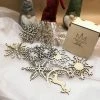 Onlineamericanstore Wooden Christmas Ornaments 24 Set, Eco Friendly Christmas Tree Decorations, Snowflake Ornaments, Personalized Christmas Gift