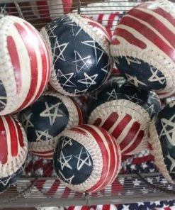 Onlineamericanstore Primitive American Flag - Baseball Hand Painted - Flag Baseball - Bowl Fillers - Patriotic 8 Onlineamericanstore Primitive American Flag - Baseball Hand Painted - Flag Baseball - Bowl Fillers - Patriotic