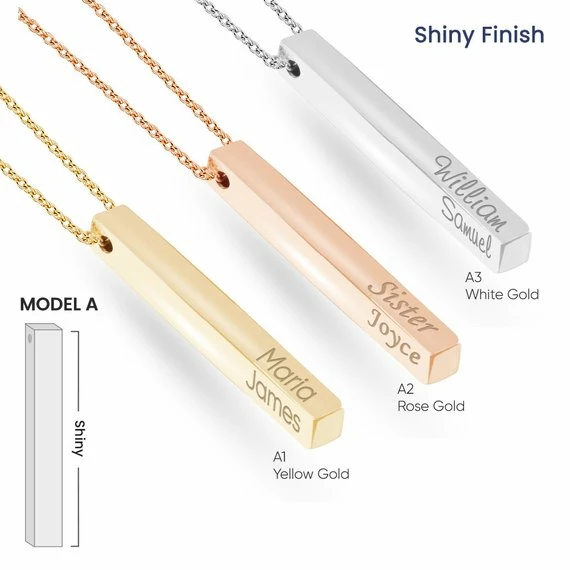 Onlineamericanstore Custom Name Accessories 14k Solid Gold Custom Name Vertical Bar Necklace, Elegant Personalized Four Sided Name Bar Necklace Is A Great Gift For Her. Christmas Gift 6 Onlineamericanstore Custom Name Accessories 14k Solid Gold Custom Name Vertical Bar Necklace, Elegant Personalized Four Sided Name Bar Necklace Is A Great Gift For Her. Christmas Gift