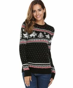 Onlineamericanstore Ugly Christmas Sweater For Women • Funny Christmas Jumper, Sweaters Casual Long Sleeve, O Neck, Deer, Toddler Youth Adult, Winter Tops,gift Christmas Women Clothing