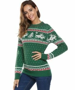 Onlineamericanstore Ugly Christmas Sweater For Women • Funny Christmas Jumper, Sweaters Casual Long Sleeve, O Neck, Deer, Toddler Youth Adult, Winter Tops,gift Christmas Women Clothing