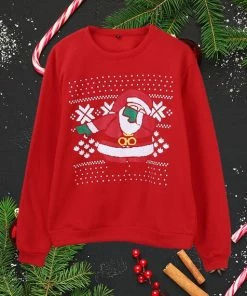 Onlineamericanstore Dabbing Santa Sweater Ugly Christmas • Best Friend Gift For Christmas, Christmas Jumper, Funny Christmas Pullover, Sweatshirt For Her Christmas Women Clothing
