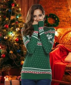 Onlineamericanstore Ugly Christmas Sweater For Women • Funny Christmas Jumper, Sweaters Casual Long Sleeve, O Neck, Deer, Toddler Youth Adult, Winter Tops,gift Christmas Women Clothing