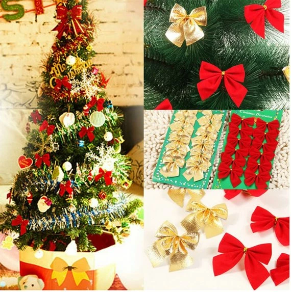 Onlineamericanstore Christmas Decorations 12PCS Pretty Bow Xmas Ornament Christmas Tree Decoration Festival Party Home Bowknots Baubles Baubles New Year Decoration 4 Onlineamericanstore Christmas Decorations 12PCS Pretty Bow Xmas Ornament Christmas Tree Decoration Festival Party Home Bowknots Baubles Baubles New Year Decoration