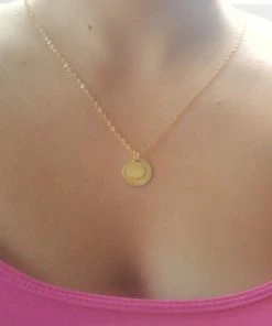 Onlineamericanstore Custom Name Accessories Custom Name Necklace, Nameplate Necklace, Personalized Necklace, Engraved Name, Monogram Necklace, Stamped Letter, Customized Gold Necklace