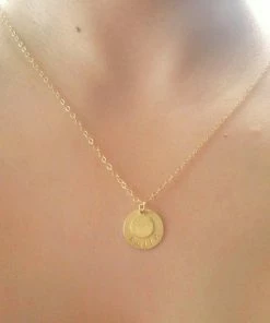 Onlineamericanstore Custom Name Accessories Custom Name Necklace, Nameplate Necklace, Personalized Necklace, Engraved Name, Monogram Necklace, Stamped Letter, Customized Gold Necklace