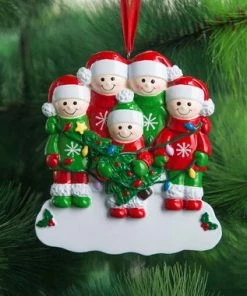 Onlineamericanstore Personalize Christmas Ornaments Family Christmas Ornaments Family Of 5 Personalize Christmas Ornament Five Christmas Ornament Christmas Gift