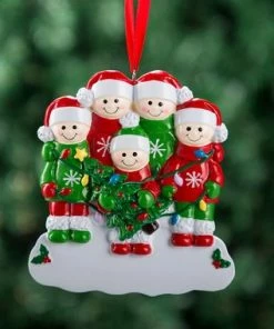 Onlineamericanstore Personalize Christmas Ornaments Family Christmas Ornaments Family Of 5 Personalize Christmas Ornament Five Christmas Ornament Christmas Gift