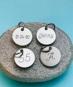 Onlineamericanstore Add On To Necklace, Bracelets Or Keychain So, Personalized Name, Add On Disk, Name Disk, Customized Name, Add On Charm Custom Name Accessories