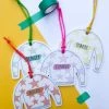 Onlineamericanstore Personalised Colourful Christmas Tree Decorations, Add Any Name!