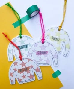 Onlineamericanstore Personalised Colourful Christmas Tree Decorations, Add Any Name!