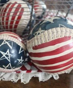 Onlineamericanstore Primitive American Flag - Baseball Hand Painted - Flag Baseball - Bowl Fillers - Patriotic 9 Onlineamericanstore Primitive American Flag - Baseball Hand Painted - Flag Baseball - Bowl Fillers - Patriotic